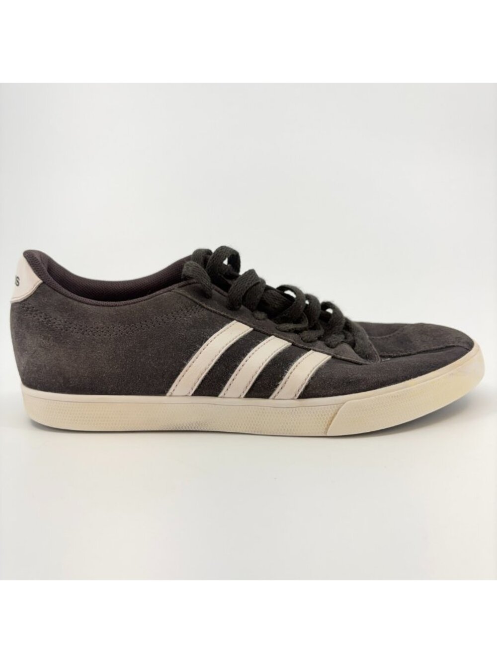 Adidas Neo Courtset Womens Size 6.5 Gray White Athletic Suede Shoes Sneakers